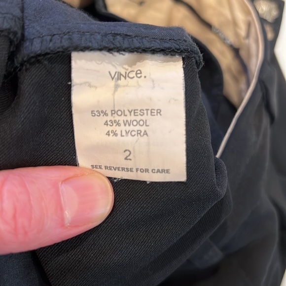 Vince Slim Straight Ankle wool Blend Black Pants Size 2 - Picture 7 of 9